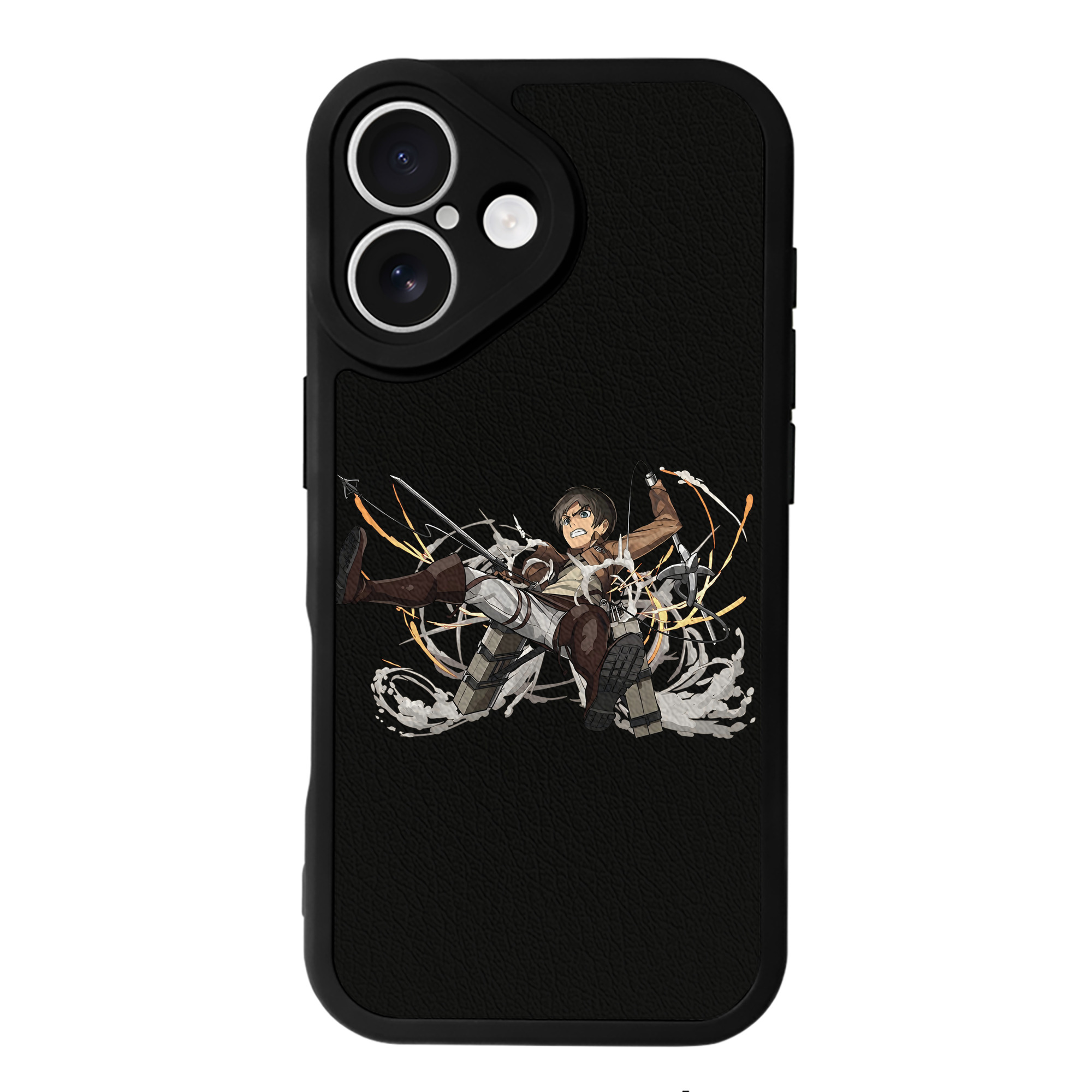 （画像用） 進撃の巨人 エレン･イェーガー Attack on Titan Eren Jäger 【iPhone 16シリーズ対応】シリコンスマホケース（レザー調） 材質：シリコン